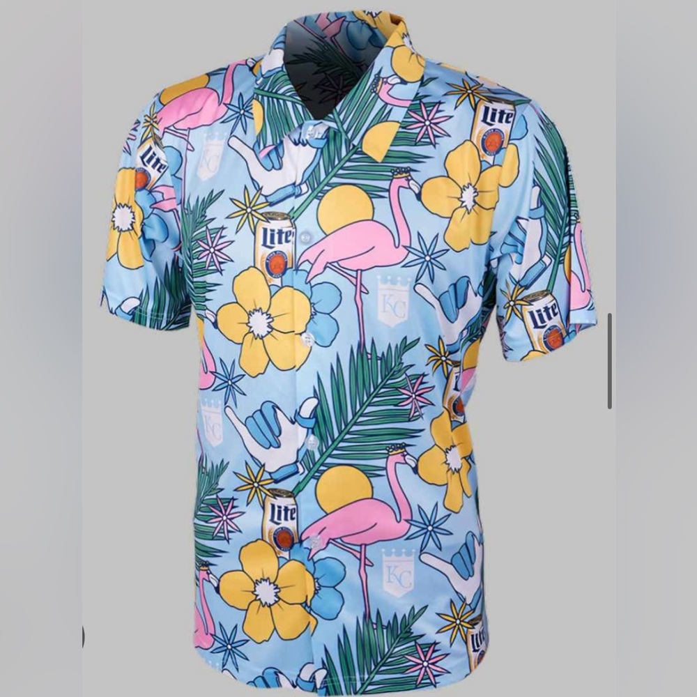 Kansas City Royals - Tropical Print Blue Shirt - NWT - Sz M